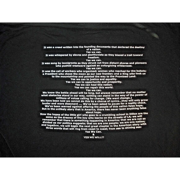 Barack Obama T Shirt Yes We Will Hope In The Face Of Difficulty Graphic 3XL - Picture 6 of 7